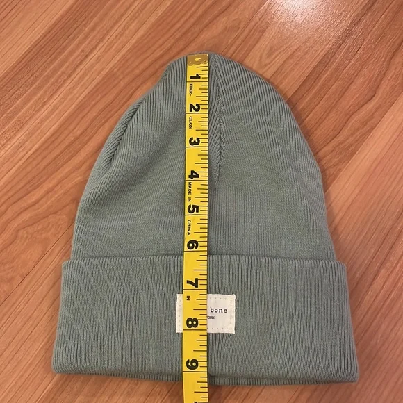 New Rag & Bone Addison cotton beanie. Colour is sage (green-blue). - Picture 5 of 8